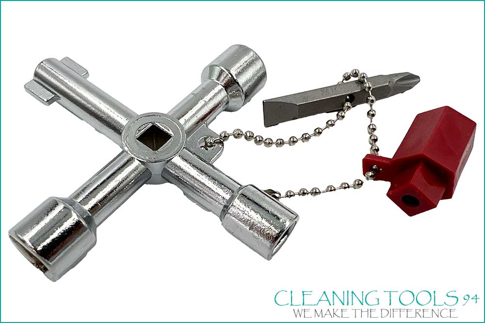 Cleaning Tools 94 Edelstahl-Bauschlüssel 4-fach, inkl. Bits