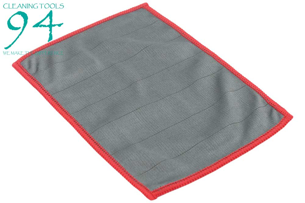 Cleaning Tools 94 Carbon-Mikrofasertuch, 20 x 15 cm, 5 Stück, grau mit rotem Rand