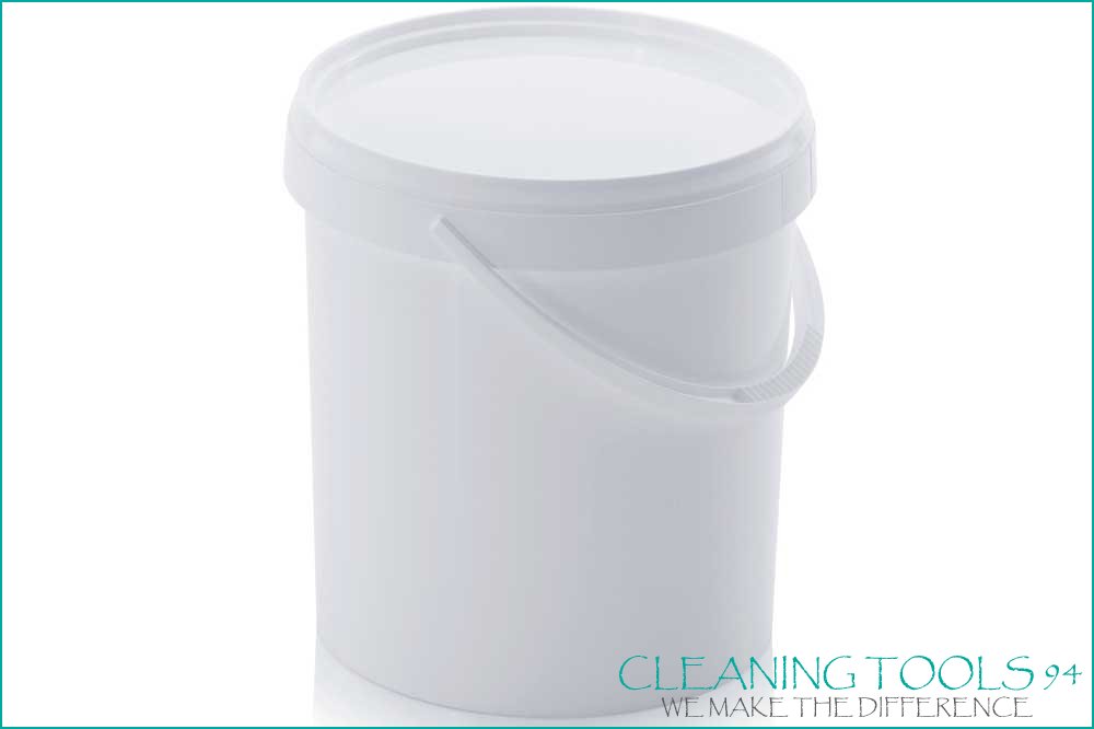 Cleaning Tools 94 Kunststoffeimer rund mit Kunststoffbügel und Deckel, weiss, 10.8 Liter