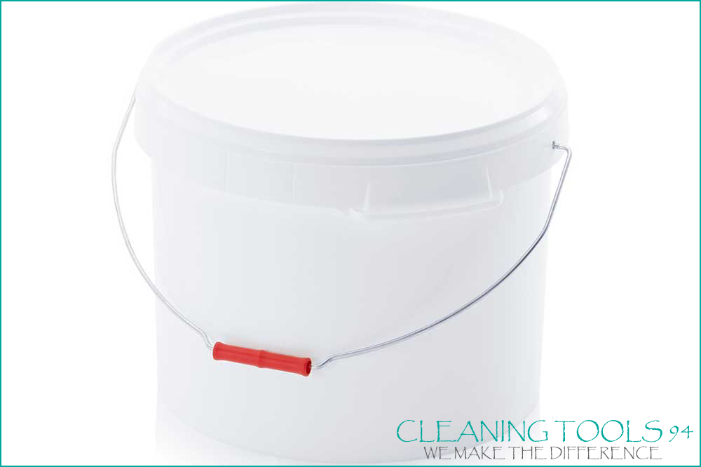 Cleaning Tools 94 Kunststoffeimer rund mit Metallbügel und Deckel, weiss, 22 Liter