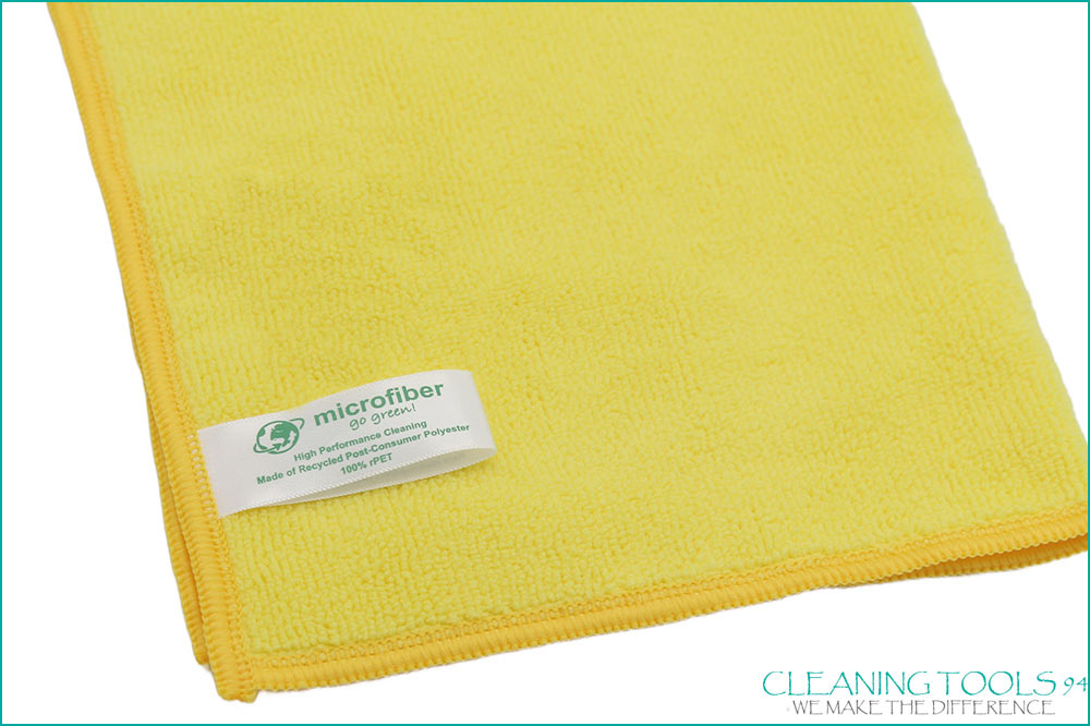 Cleaning Tools 94 Mikrofasertuch RECYCLING PLUS, 100% rPEt, 5 Stück, 38 x 38 cm, gelb – Bild 3