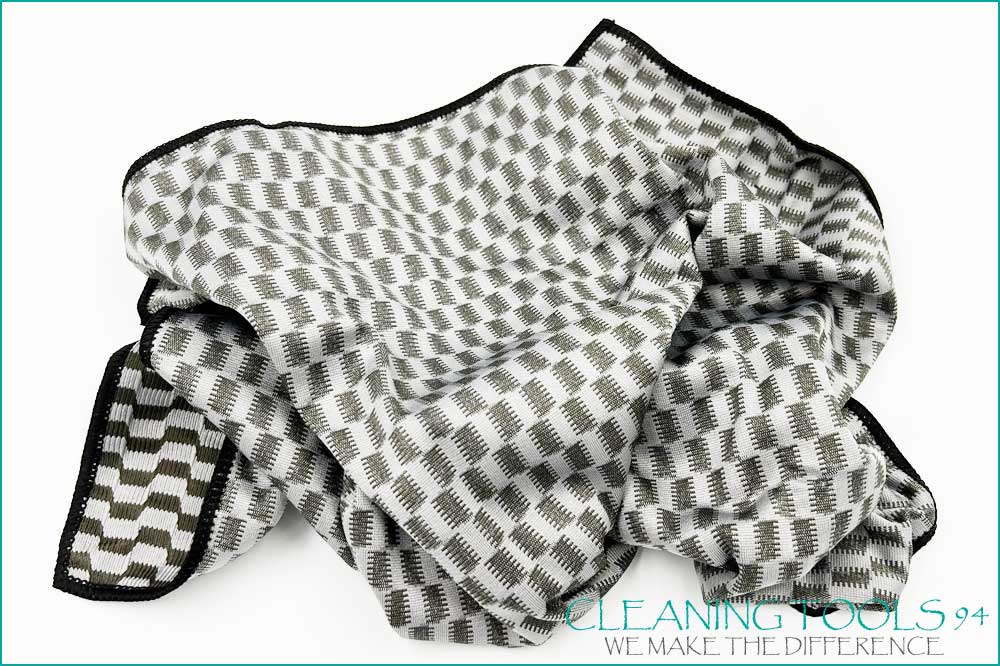 Cleaning Tools 94 Mikrofasertuch - Premium Geschirr- und Glastuch, 50 x 70 cm, schwarz-grau