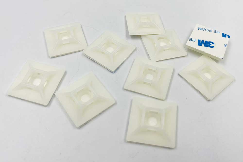 Cleaning Tools 94 Montagesockel für 4.8 mm Kabelbinder, natur, selbstklebend, 10 Stück