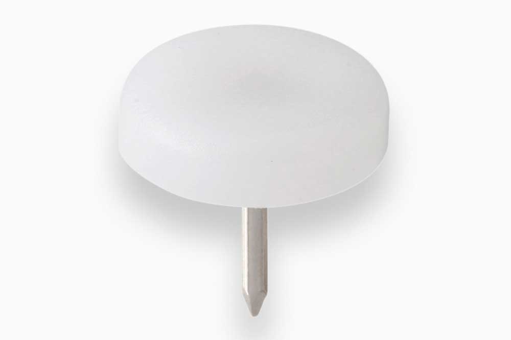 Conmetall Meister Kunststoff-Gleiter zum Nageln, 30 mm, weiss - 8 Stück