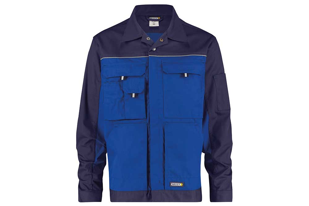 DASSY Lugano zweifarbige Arbeitsjacke, dunkelblau-blau, Grösse L