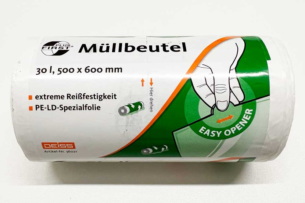 DEISS Müllbeutel weiss, 500 x 600 mm, 30 Liter, 50 Stück