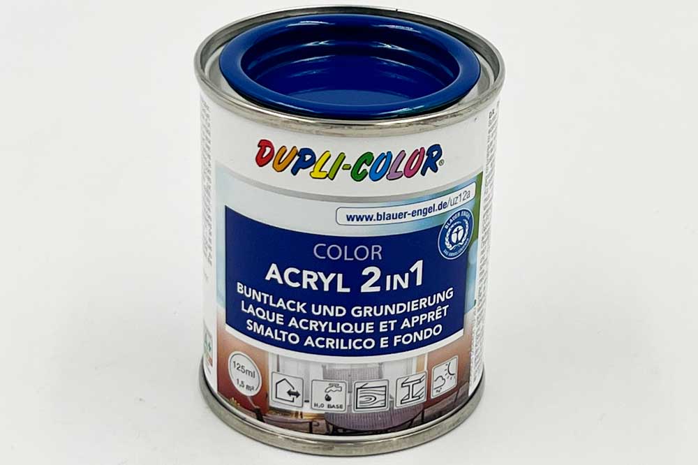 DUPLI-COLOR Acryl 2in1 Buntlack und Grundierung, 125 ml, enzianblau