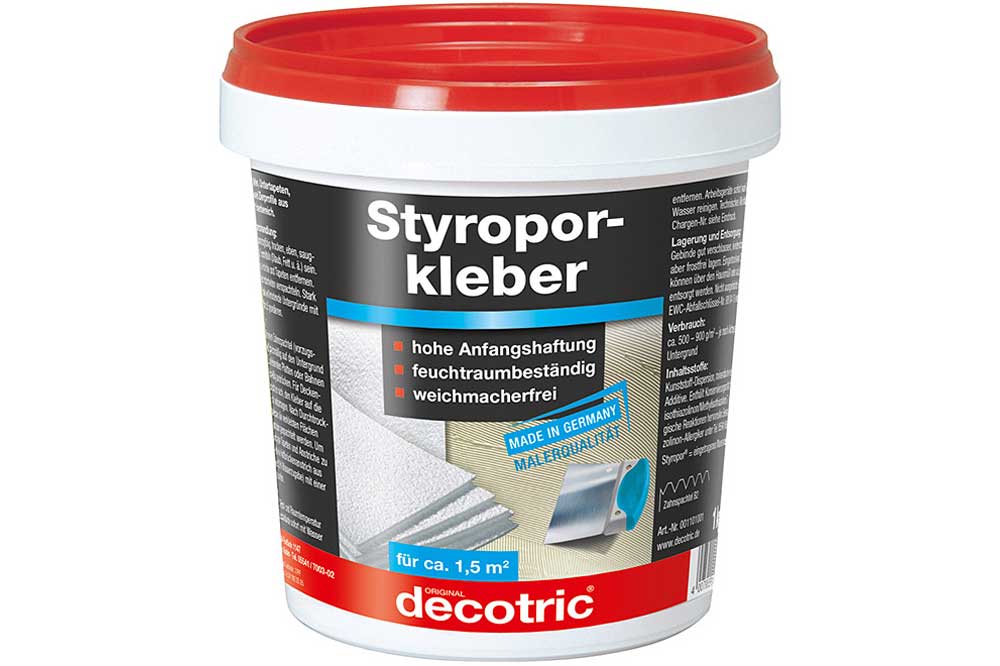 Decotric Styroporkleber - Dispersionskleber für Styropor und Hartschaum, 1 kg
