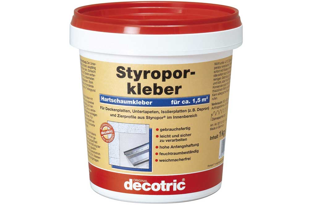 Decotric Styroporkleber - Dispersionskleber für Styropor und Hartschaum, 1 kg