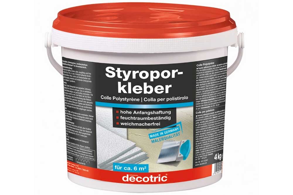 Decotric Styroporkleber - Dispersionskleber für Styropor und Hartschaum, 4 kg