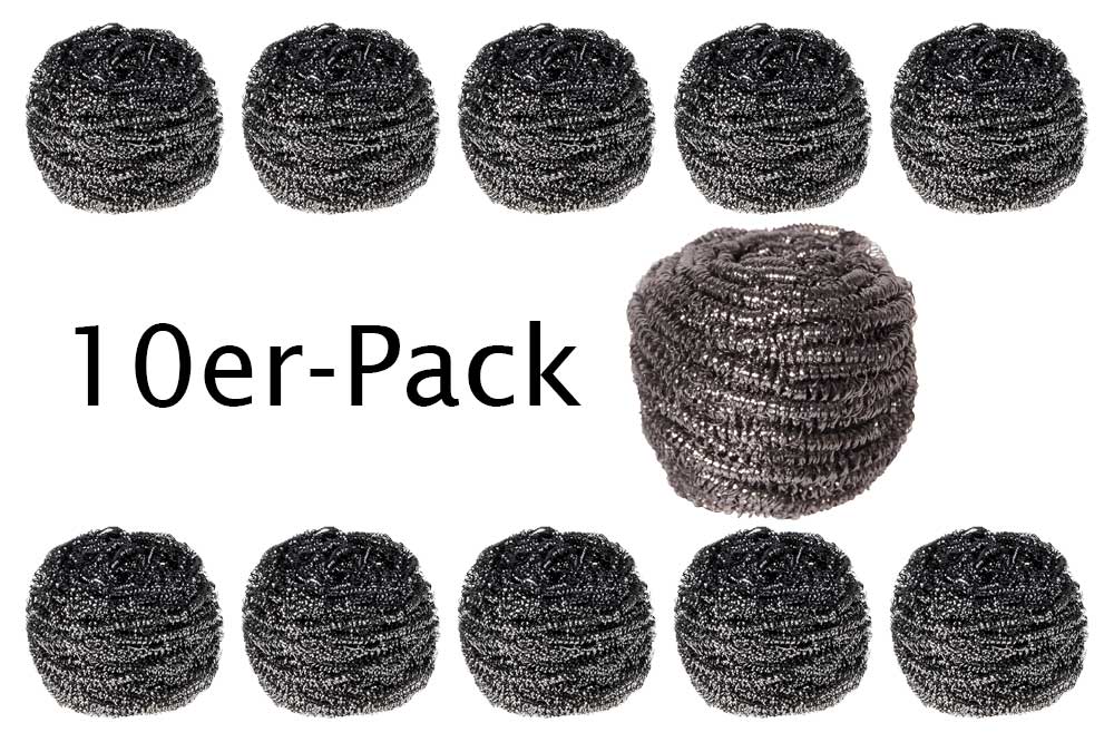 Edi Clean 94024-10 Edelstahlschwamm kratzfrei, 40 g - 10 Stück