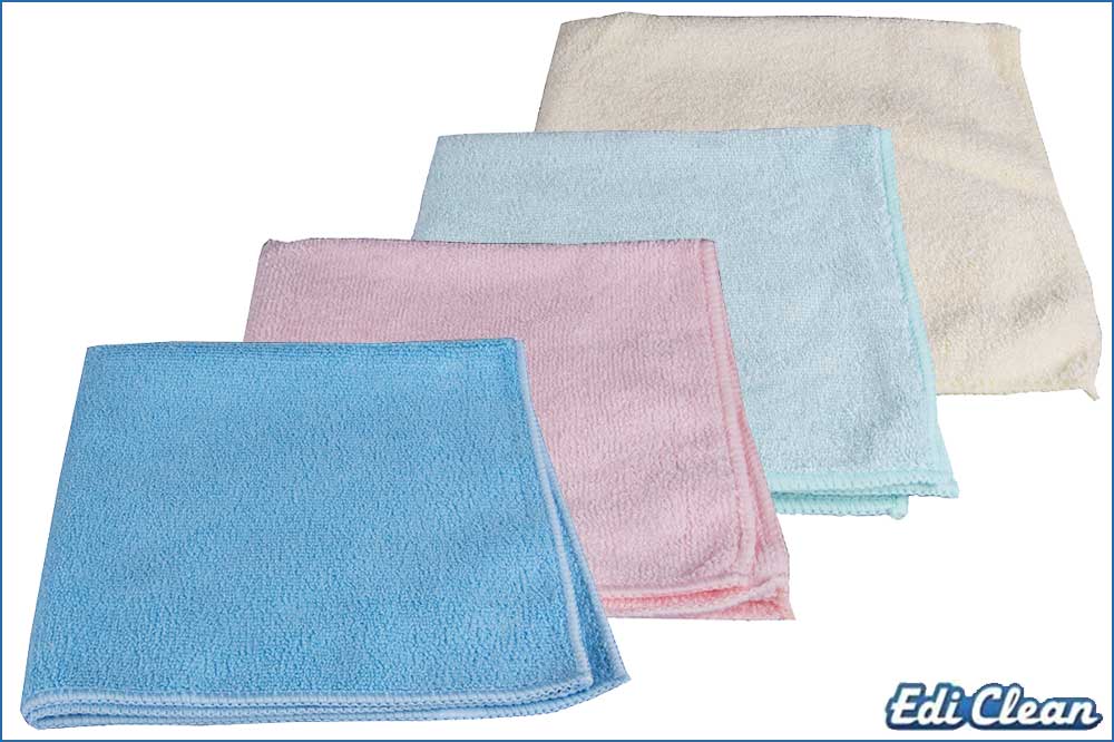 Edi Clean 94060-04 Mikrofasertuch farblich assortiert, 40 x 40 cm, 4 Stück
