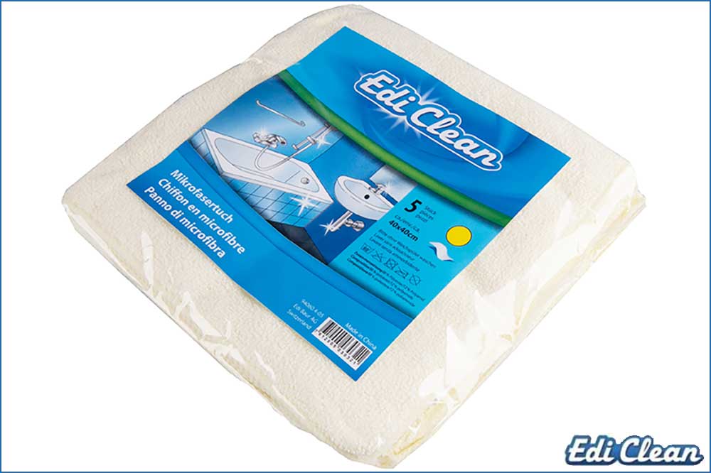 Edi Clean 94060.4-05 Mikrofasertuch 40 x 40 cm, gelb - 5 Stück