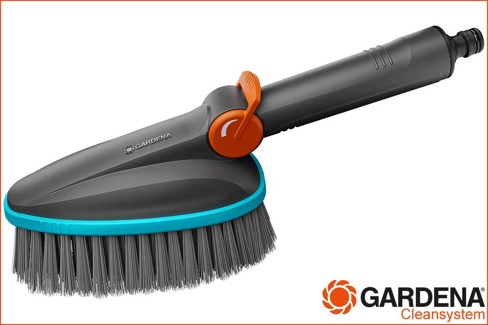 GARDENA 18842-20 cleansystem Handbürste M soft flex, mit Schlauchanschluss