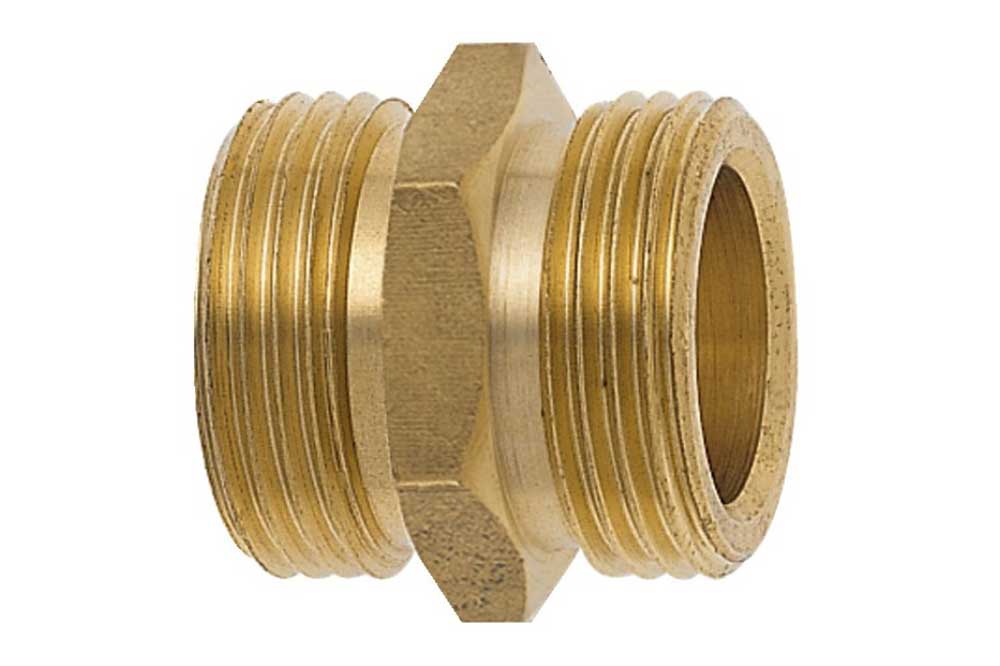 GEKA 30.0403 Sechskant-Gewindenippel Messing blank, AG 3/4"