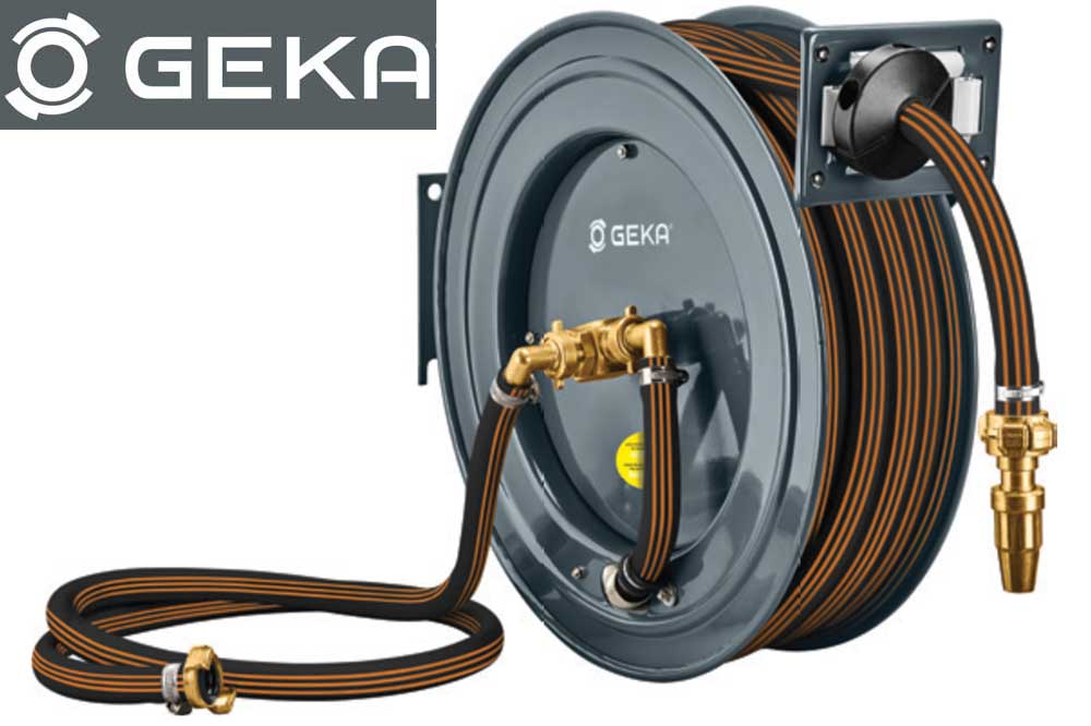 GEKA plus PA20GSK Automatischer Schlauchaufroller mit 3/4 Zoll Schlauch 15 Meter