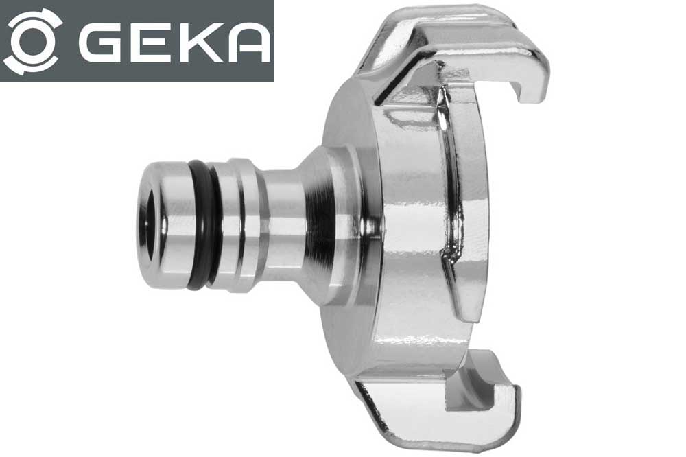 GEKA plus 46.0891.9 Stecksystem-Übergangsstück, mit Klauenkupplung und Stecker, Messing verchromt