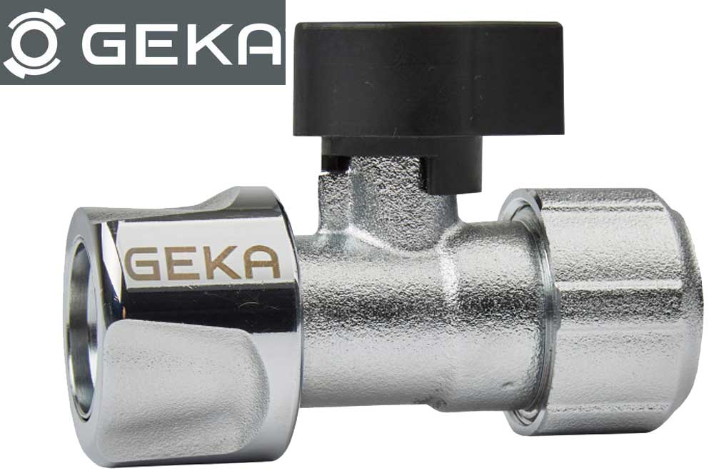 GEKA plus 46.0851 Stecksystem mit Kugelventil und Schlauchverschraubung 1/2 Zoll - 13 mm, Messing verchromt
