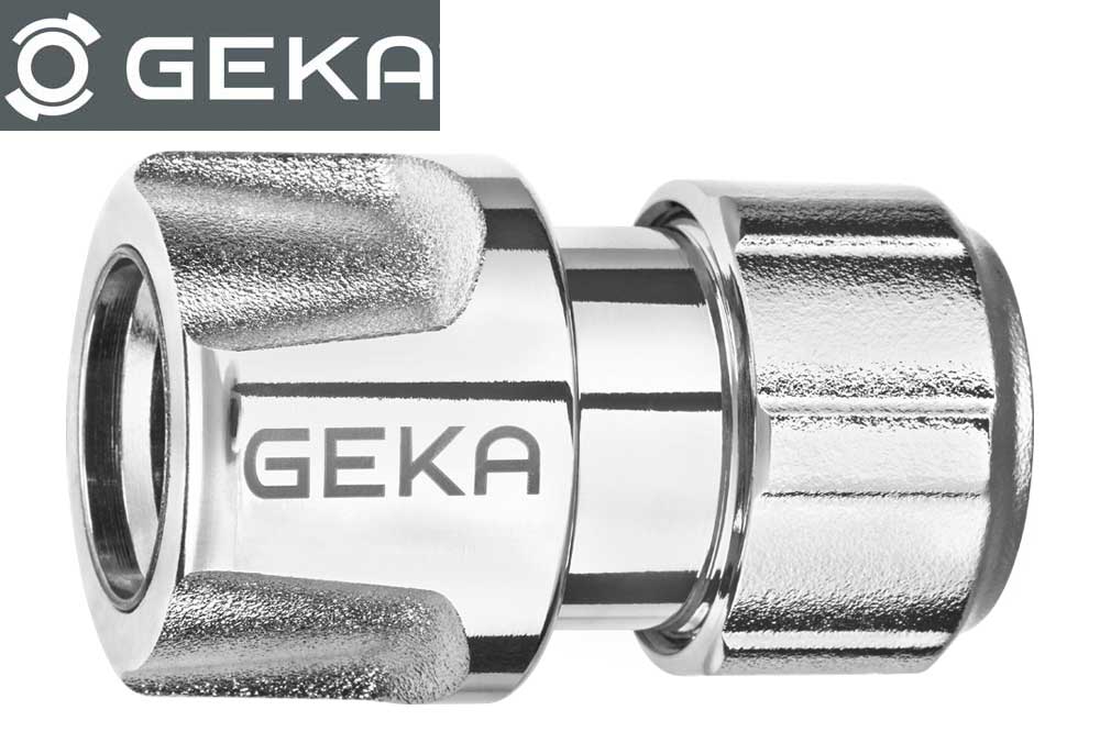 GEKA plus 46.0801 Stecksystem mit Schlauchverschraubung 1/2 Zoll - 13 mm, Messing verchromt