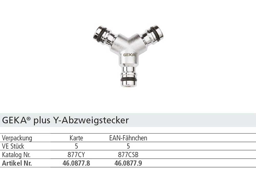 GEKA plus 46.0877 Y-Abzweigstecker Stecksystem, Messing verchromt – Bild 2
