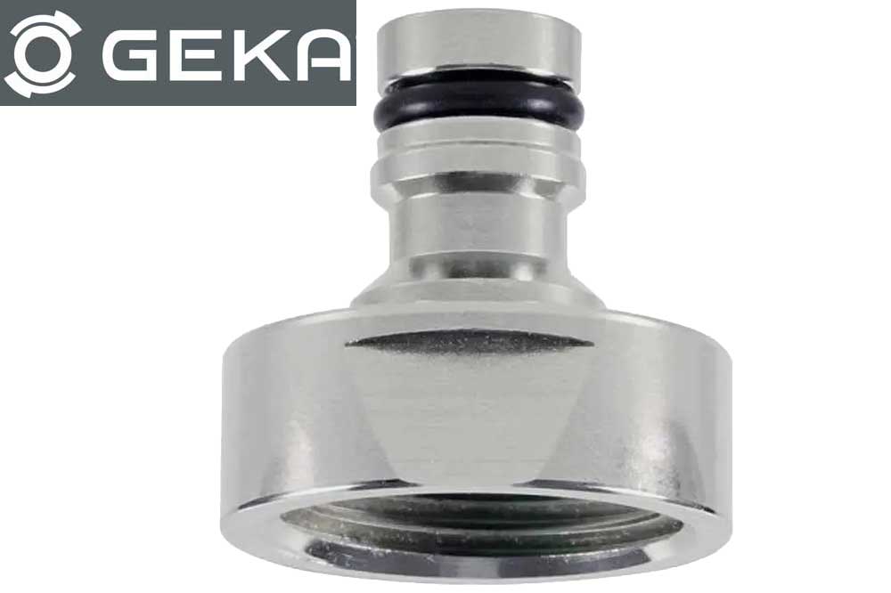 GEKA plus 46.0713.8 Hahnstecker Stecksystem IG 1 Zoll, Messing vernickelt