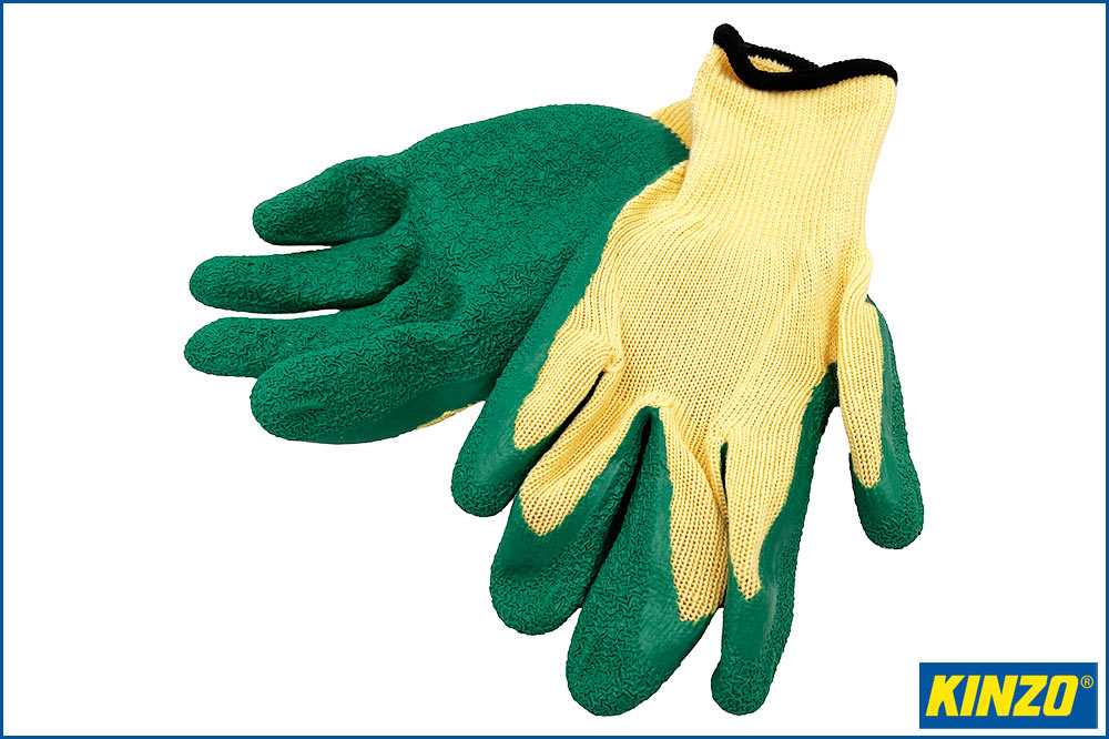 KINZO Gartenhandschuhe gelb-grün, Grösse 10