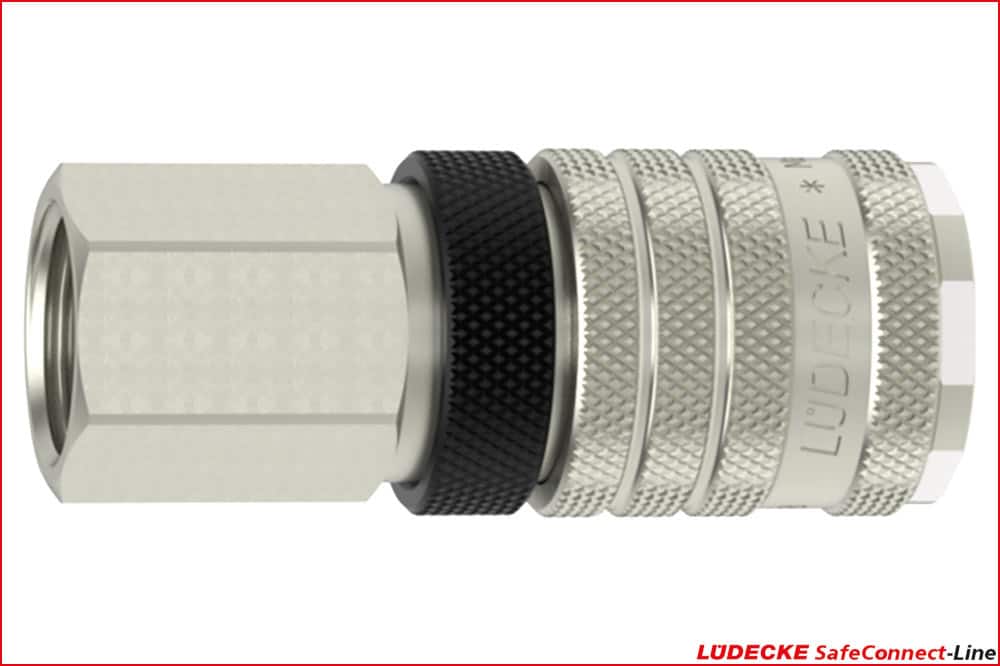 LÜDECKE ESI 12 IM Steckkupplung DN 7.8 mit Entriegelungssicherung, G 1/2 i, einseitig absperrend