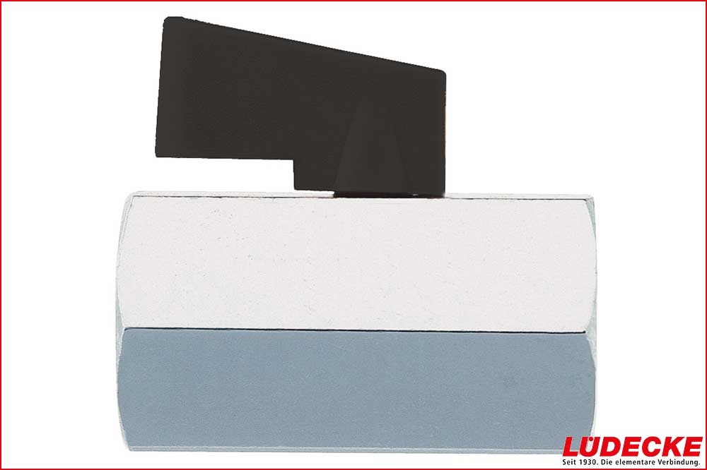 LÜDECKE KM 38 TS Sechskant-Kugelhahn mit beidseits IG, 3/8 Zoll