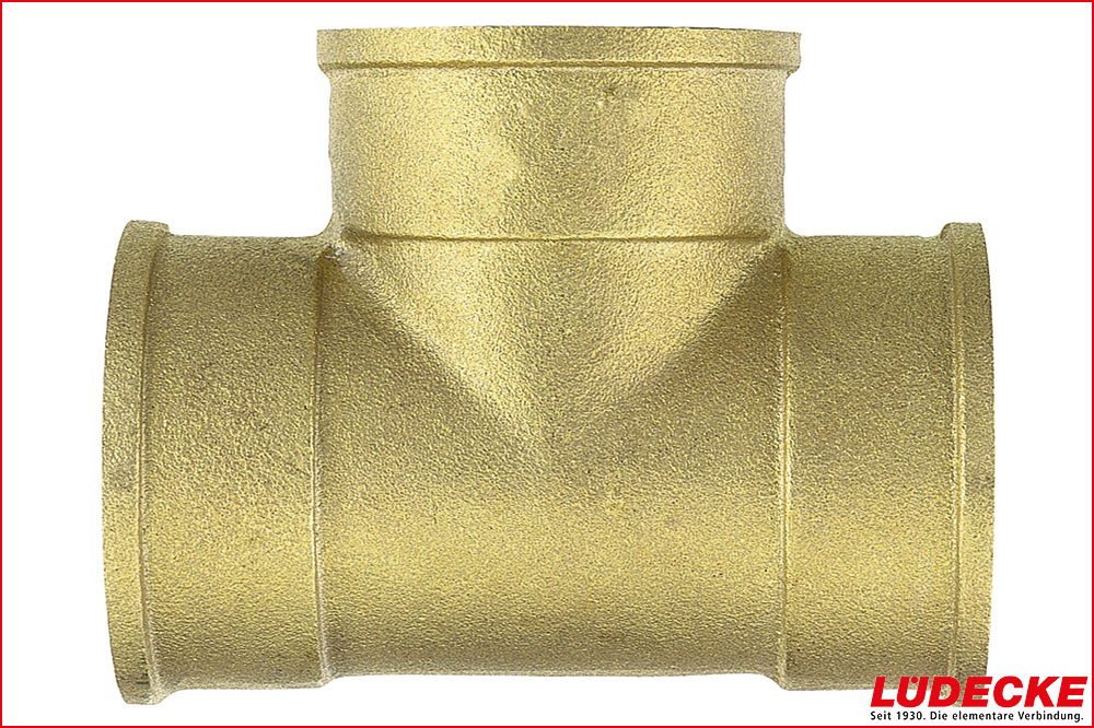 LÜDECKE TSM 12 T-Stück mit Innengewinde 3 x G 1/2 i, Messing