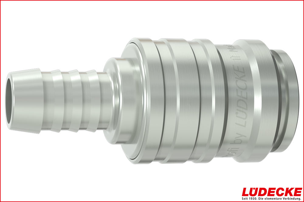 LÜDECKE WPI 13 T Steckkupplung DN 9 mit Schlauchtülle 1/2 Zoll, ohne Ventil
