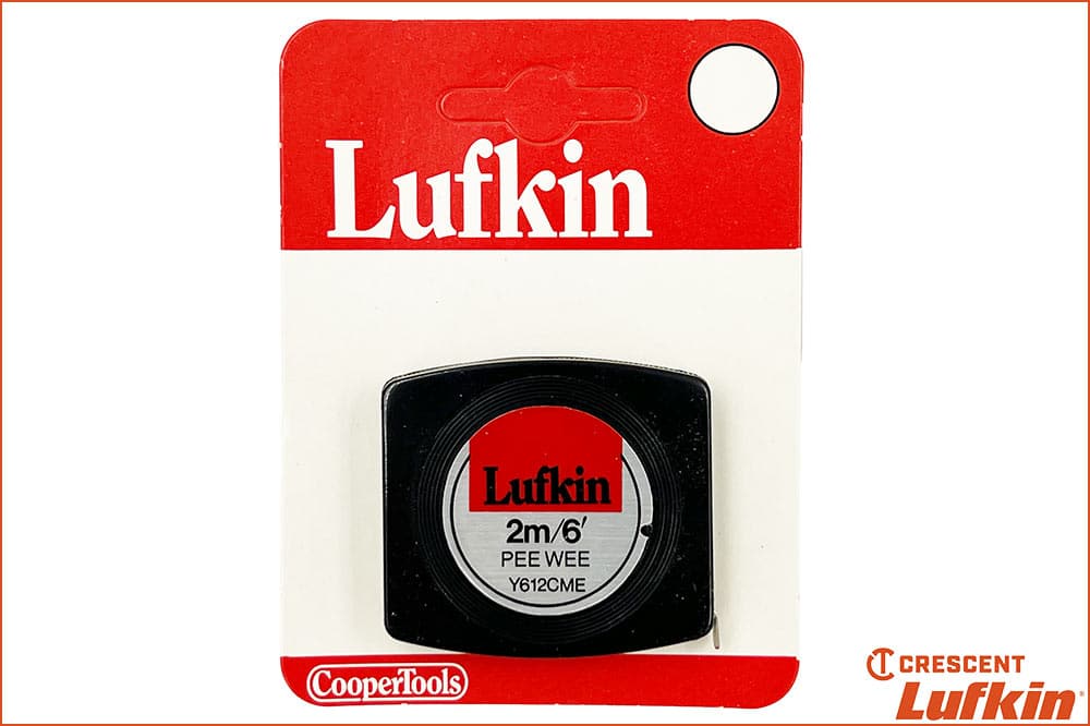 Crescent Lufkin Y612CME Pee Wee Taschenmassband schwarz, 2 Meter lang, 6 mm breit