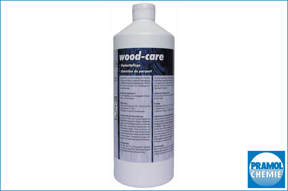 PRAMOL wood-care - Ideale Voll- und Wischpflege für Parkett, 1000 ml