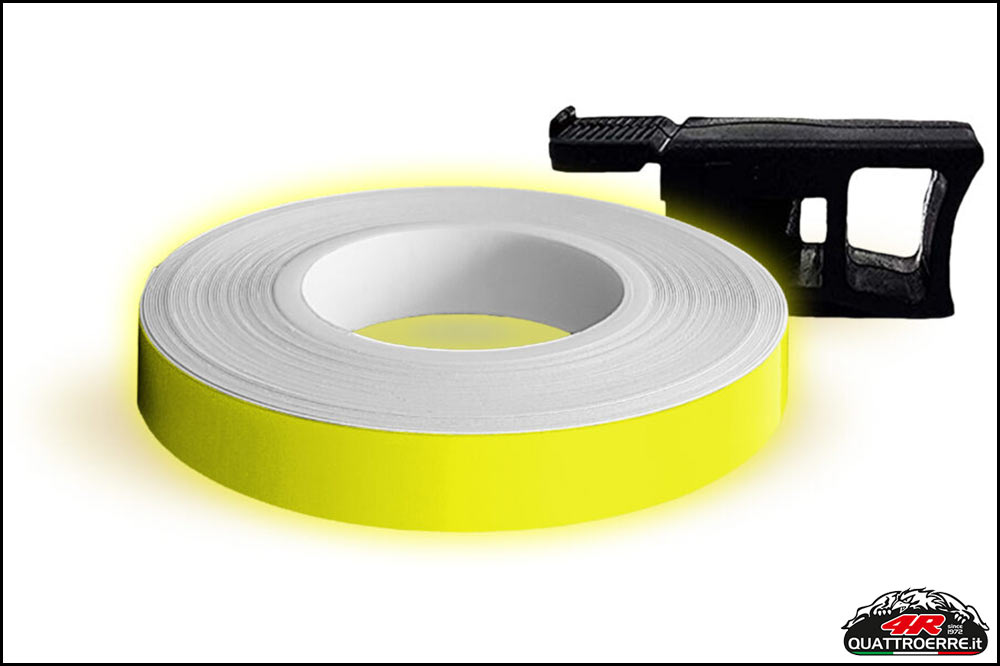 Quattroerre Italia Klebestreifen zur Gestaltung Ihrer Motorradfelgen, gelb, 7 mm x 6 Meter