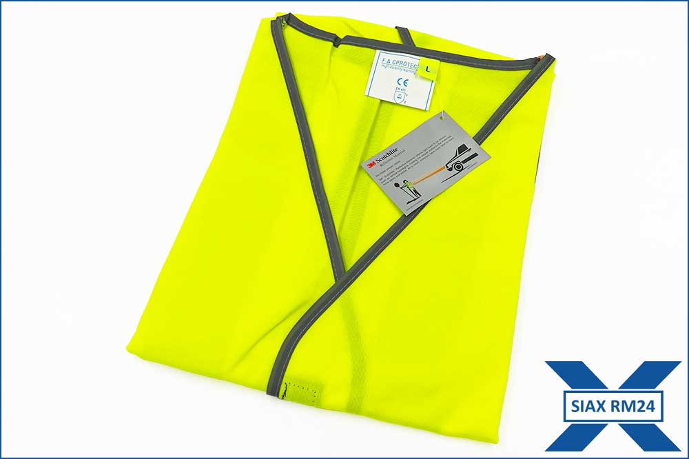 RM24 Leuchtweste mit zwei Fronttaschen, neongelb, Grösse L – Bild 2