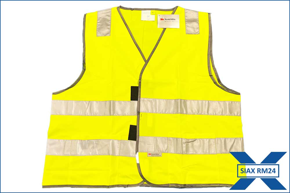 RM24 Leuchtweste mit zwei Fronttaschen, neongelb, Grösse L