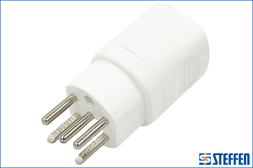 STEFFEN 3194771 Stecker T15, 250 / 400 Volt, weiss