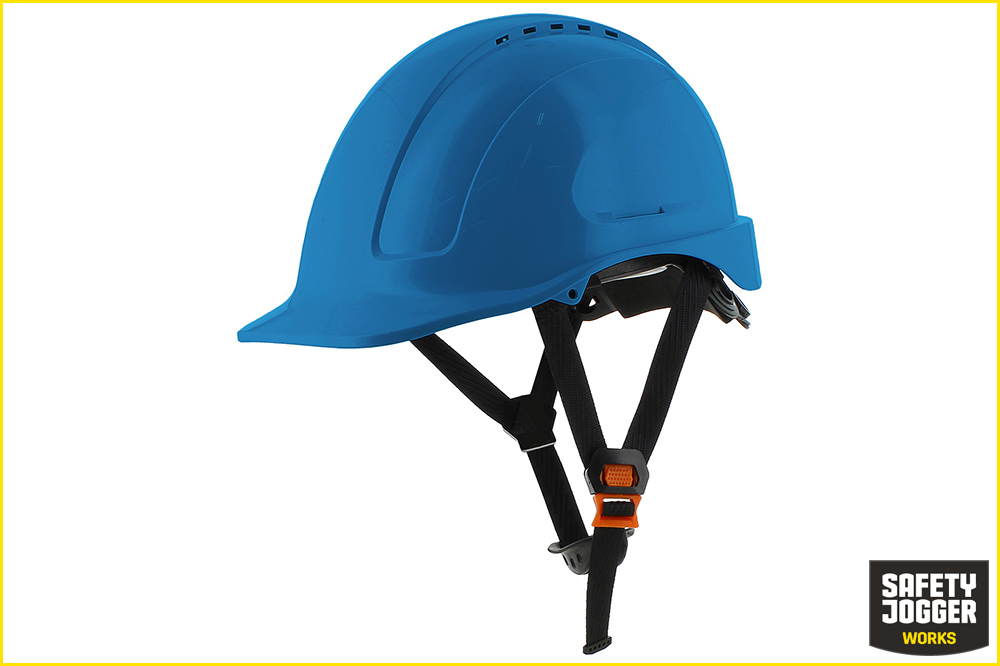 Safety Jogger AJUSCO CHINSTRAP Sicherheitshelm mit Kinnriemen und Einstellrädchen, blau