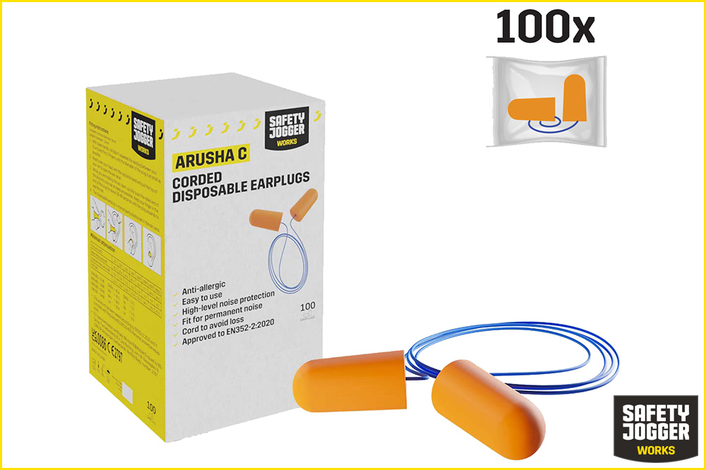 Safety Jogger ARUSHA CORDED Einwegohrstöpsel, orange, 100 Paar in Box