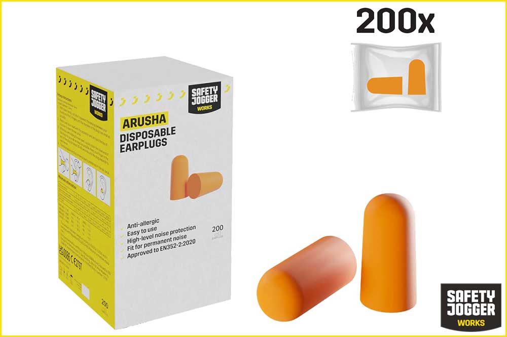Safety Jogger ARUSHA Einwegohrstöpsel, orange, 200 Stück in Box