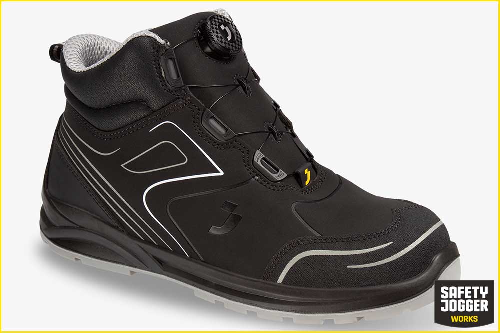 Safety Jogger CADOR S3 MID TLS halbhoher Sicherheitsschuh mit TLS-Verschluss, schwarz