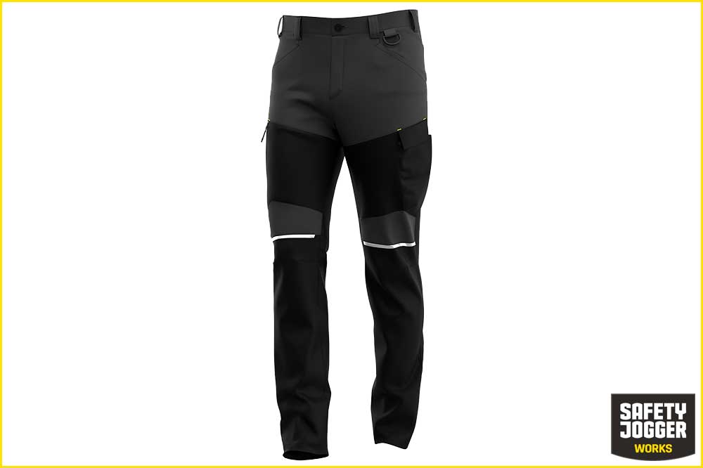 Safety Jogger OAK Cargohose Arbeitshose Herren, grau-schwarz