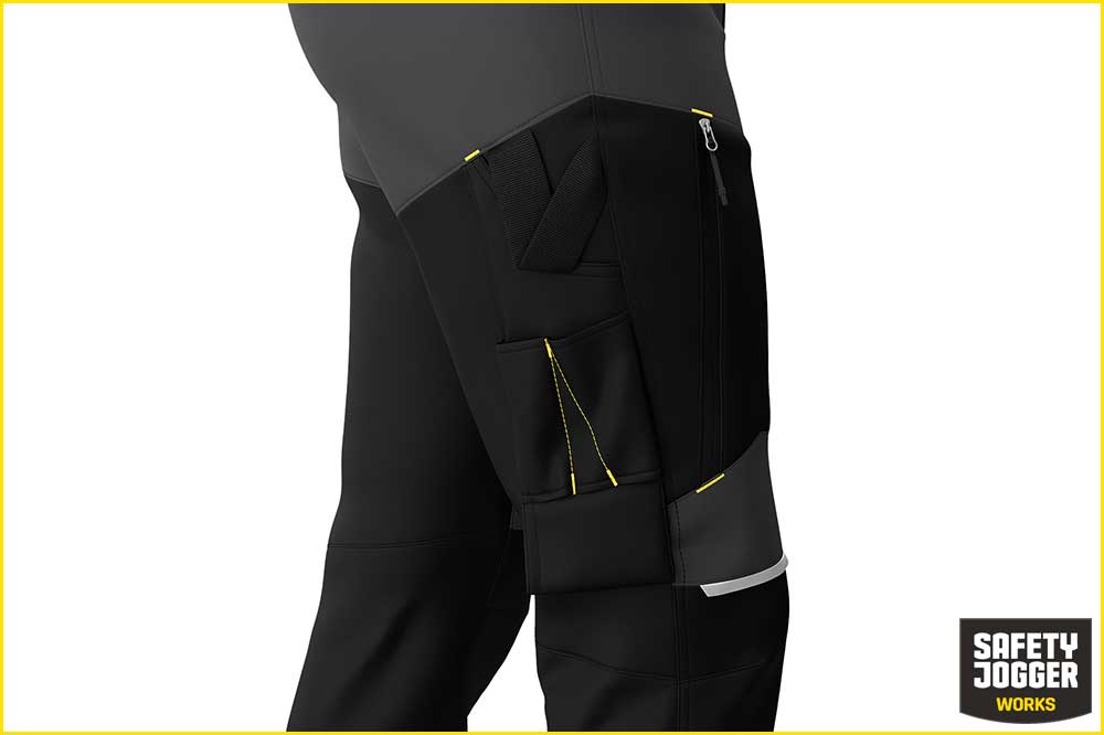 Safety Jogger OAK Cargohose Arbeitshose Herren, grau-schwarz