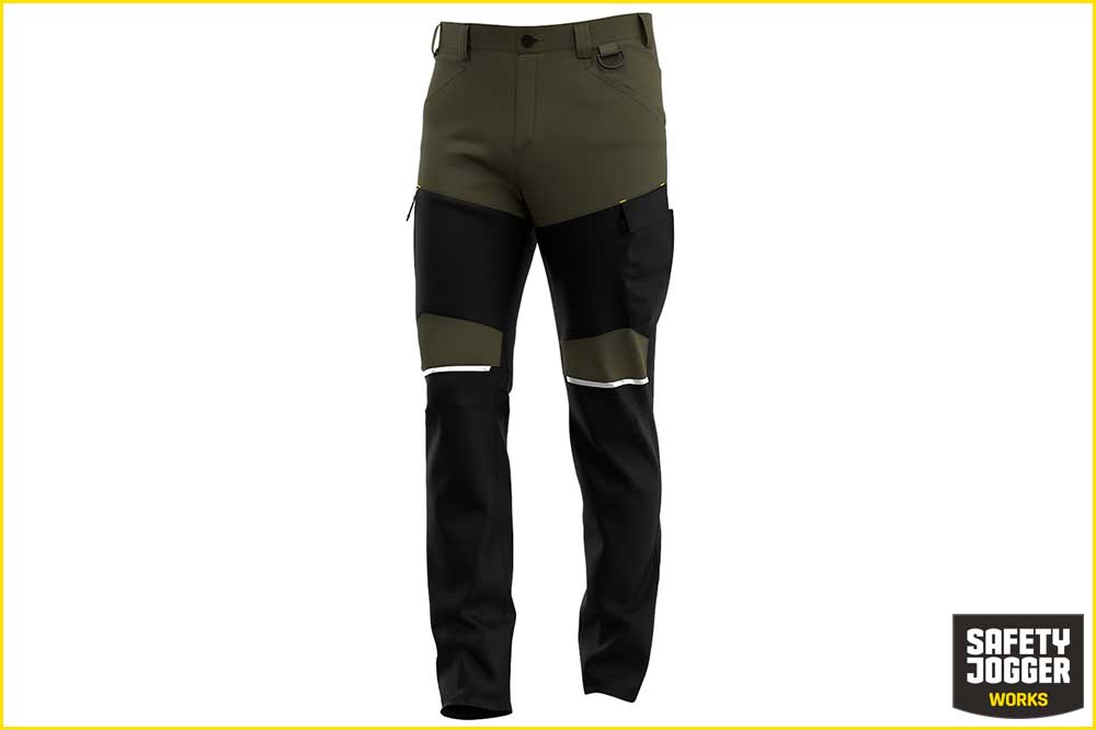 Safety Jogger OAK Arbeitshose Freizeithose Herren, Khaki-schwarz