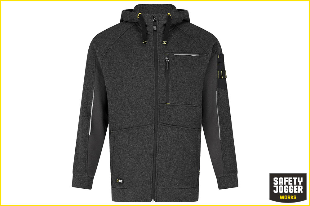 Safety Jogger Deneb Herren-Hoodie, schwarz-dunkelgrau