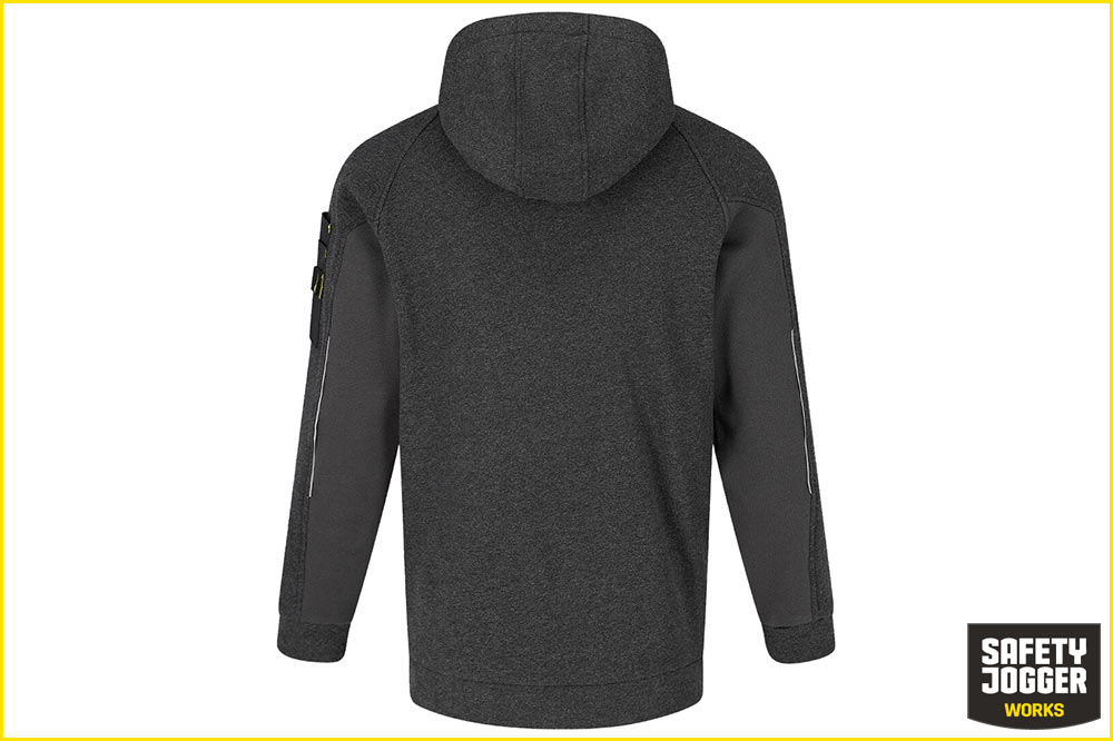 Safety Jogger Deneb Herren-Hoodie, schwarz-dunkelgrau – Bild 2