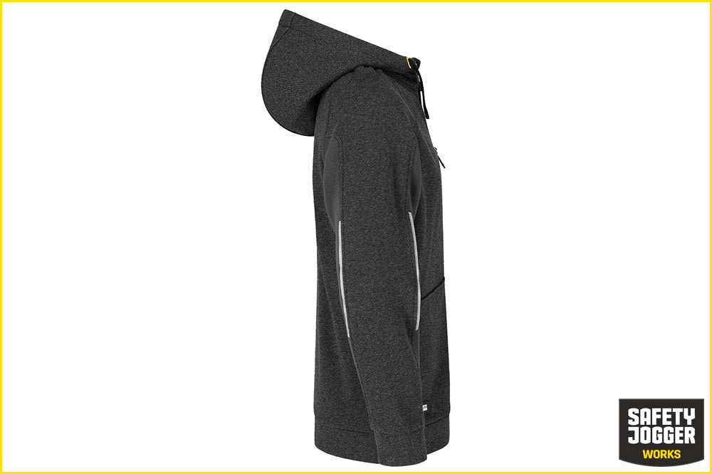 Safety Jogger Deneb Herren-Hoodie, schwarz-dunkelgrau – Bild 7