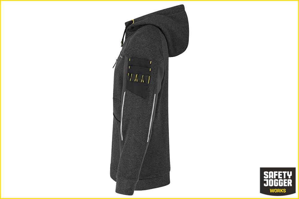 Safety Jogger Deneb Herren-Hoodie, schwarz-dunkelgrau – Bild 6