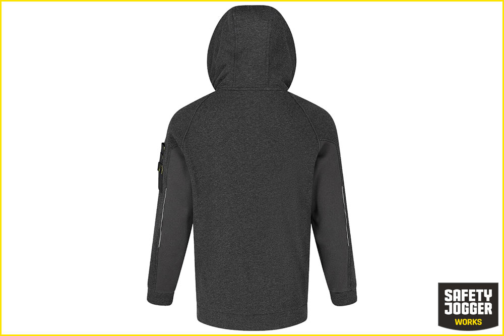 Safety Jogger Deneb Herren-Hoodie, schwarz-dunkelgrau – Bild 5