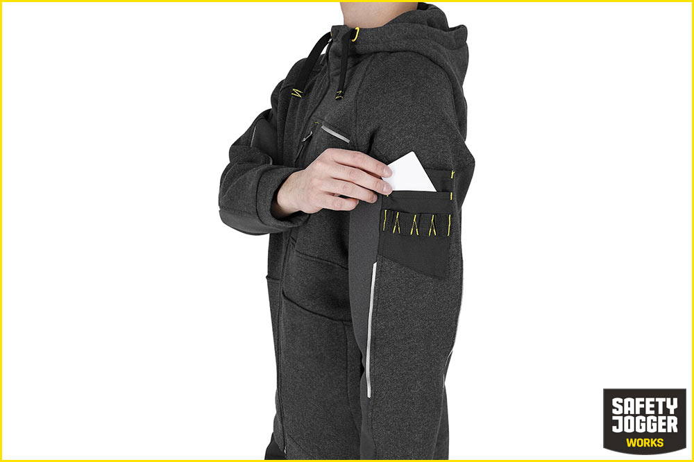 Safety Jogger Deneb Herren-Hoodie, schwarz-dunkelgrau – Bild 4