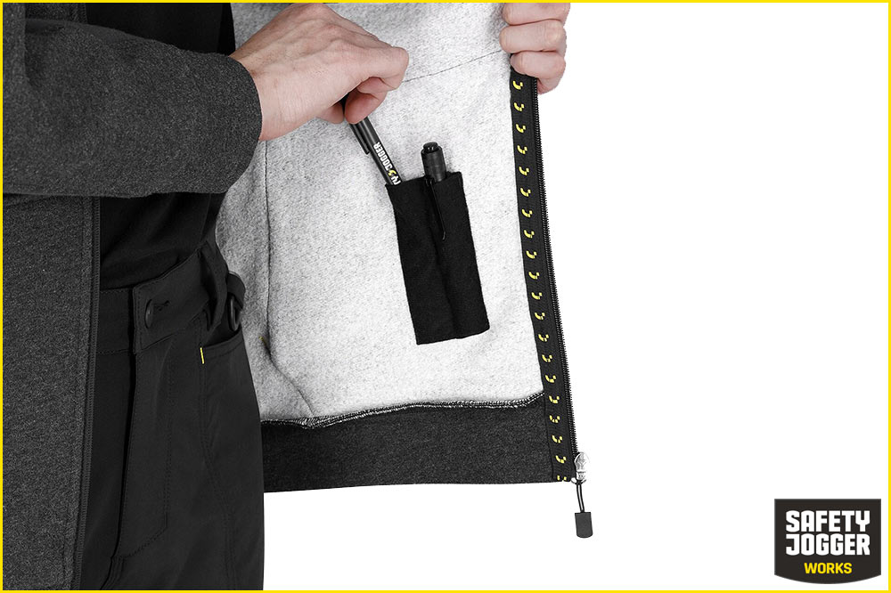 Safety Jogger Deneb Herren-Hoodie, schwarz-dunkelgrau – Bild 3